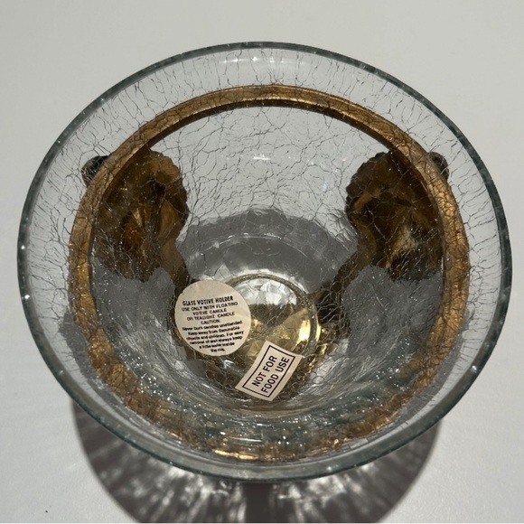 Elegant Glass and Gold Decorative Holder - Picture 2 of 2
